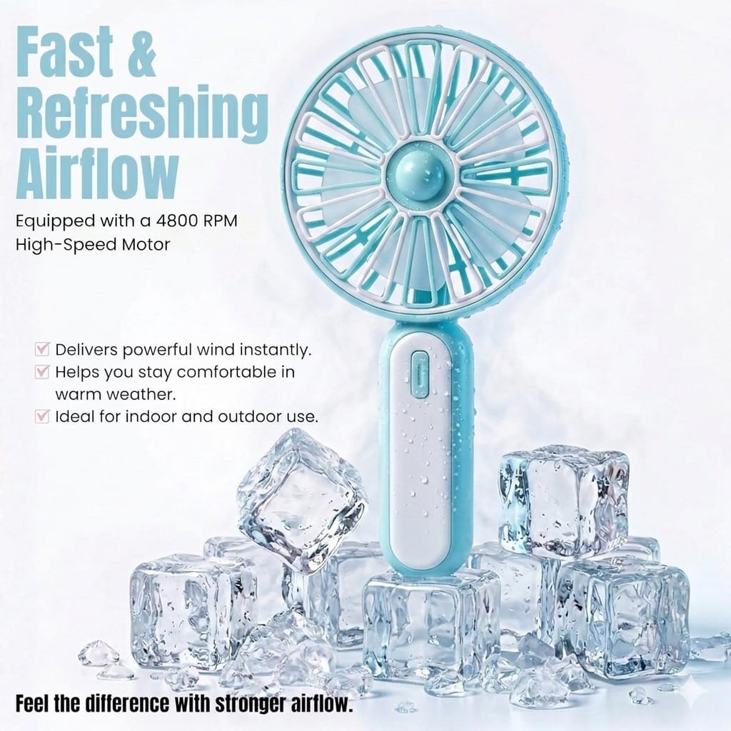 BreezeMate Handheld Fan — Stay Cool Anywhere, Anytime - Evokron