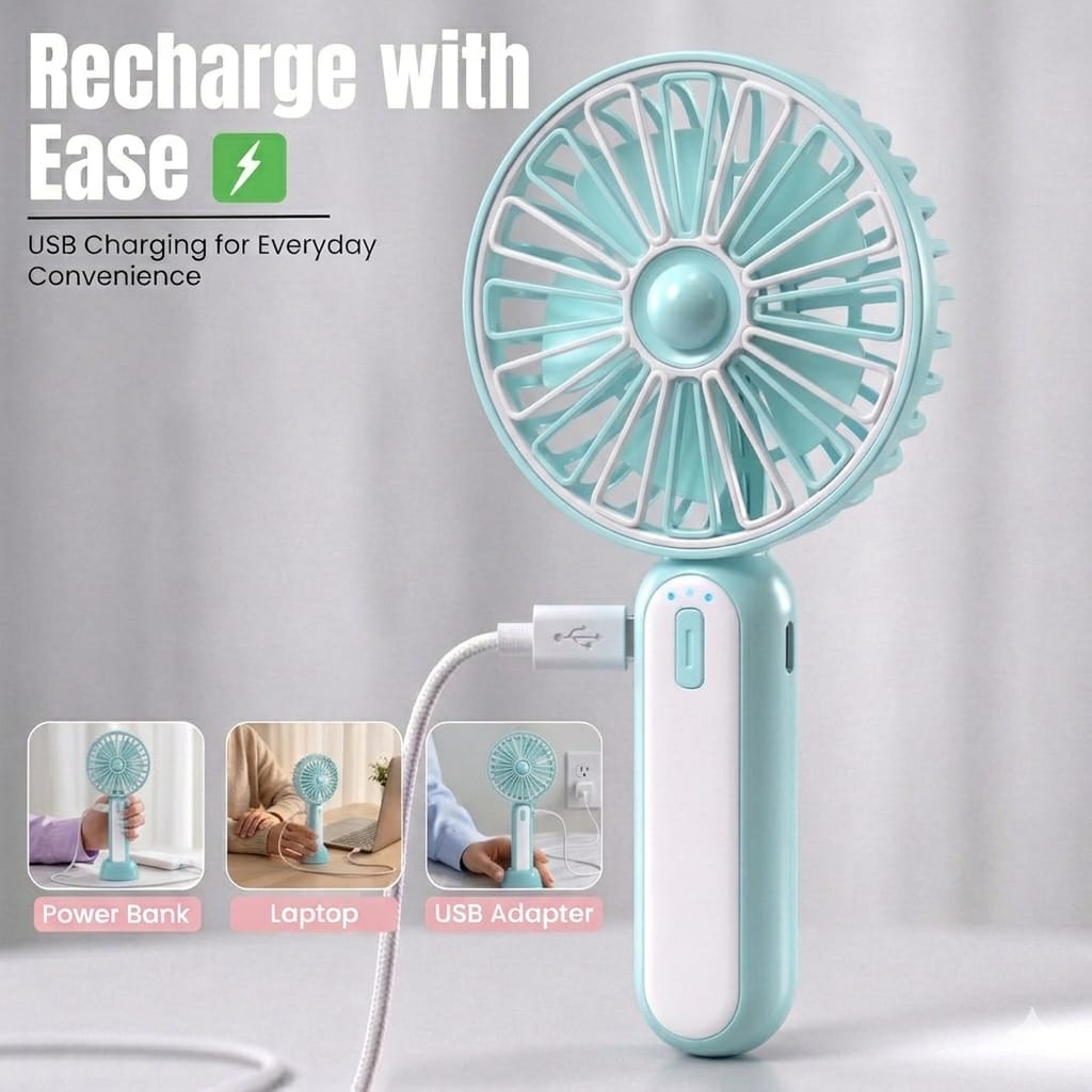 BreezeMate Handheld Fan — Stay Cool Anywhere, Anytime - Evokron