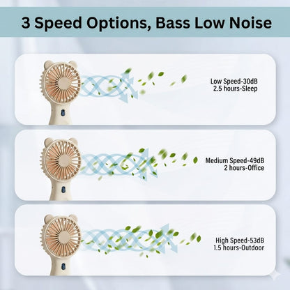 Cute Bear Handheld Fan — Cool, Quiet & Adorably Yours - Evokron