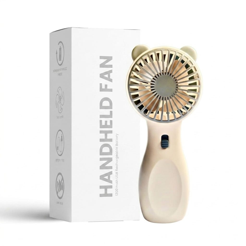 Cute Bear Handheld Fan — Cool, Quiet & Adorably Yours - Evokron