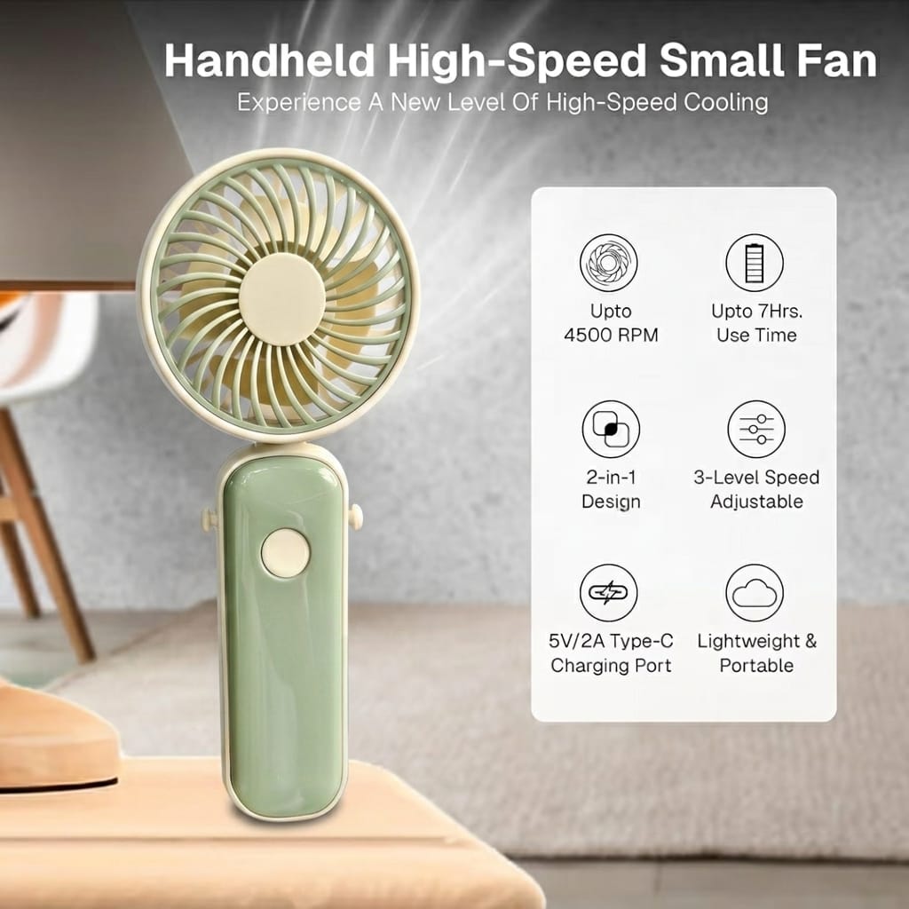 Flodable Handheld High - Speed Mini Fan — 7 Upgrades Above the Rest - Evokron
