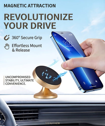 Magnetic Car Phone Holder |100% Metallic Crafted |360° Rotating Dashboard Mount - Evokron