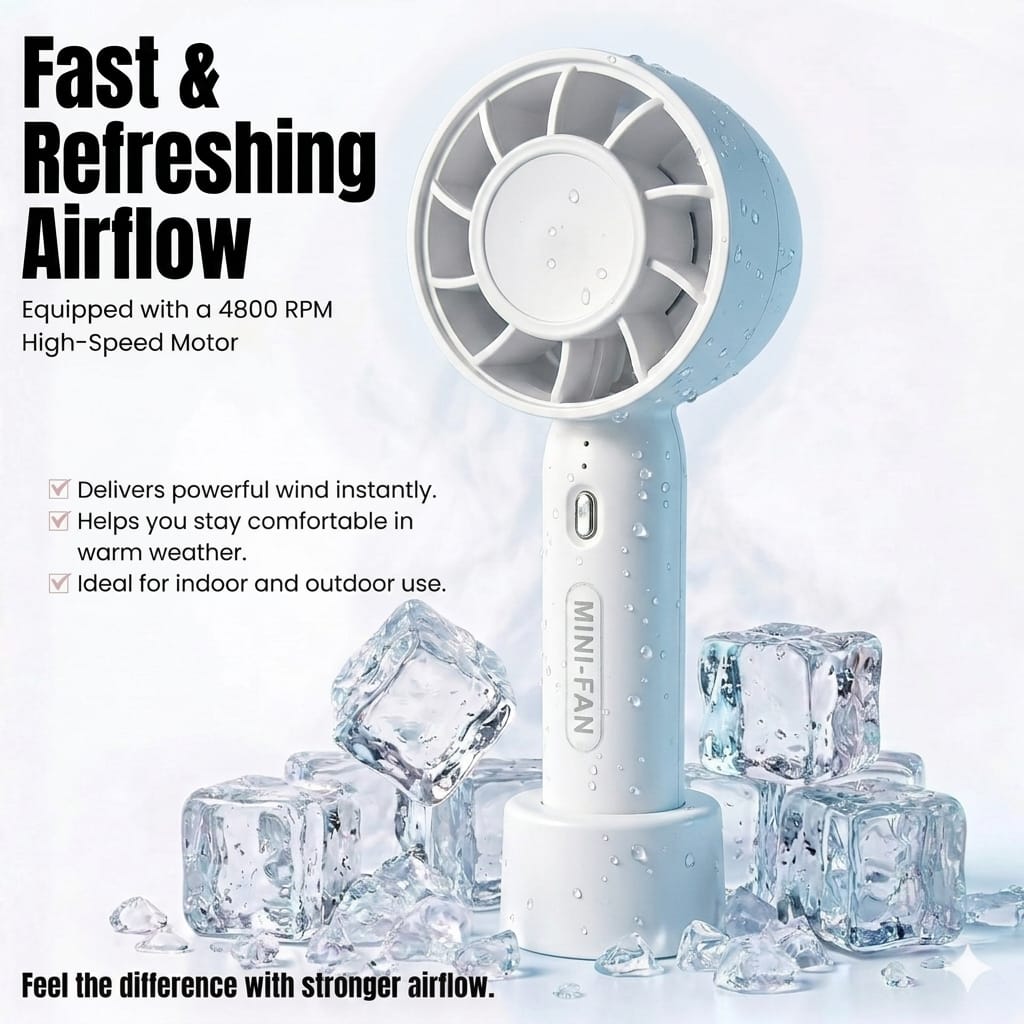 Mini - Fan Handheld Fan — Sleek, Silent & Powerfully Cool - Evokron