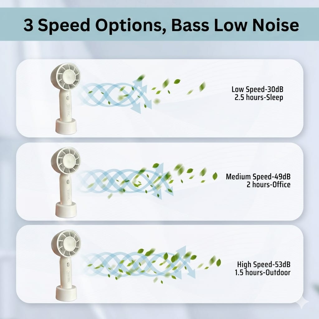 Mini - Fan Handheld Fan — Sleek, Silent & Powerfully Cool - Evokron